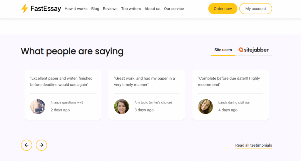 fastessay.com testimonials